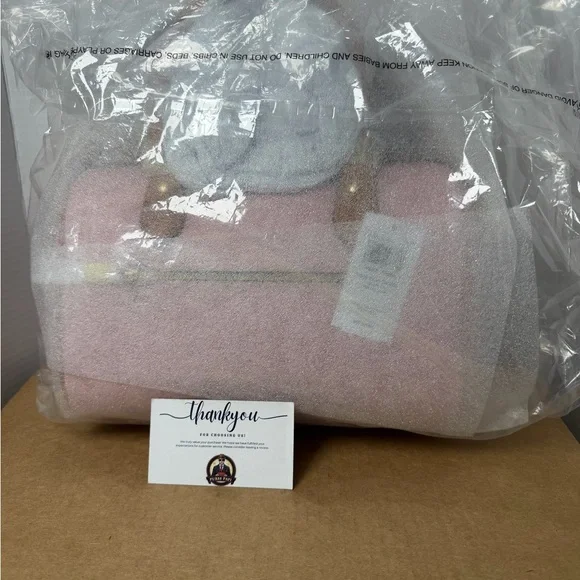 New 2026 Coach Powder Pink Medium/Regular Rowan Bag w/Charms CEA18 - Picture 3 of 4